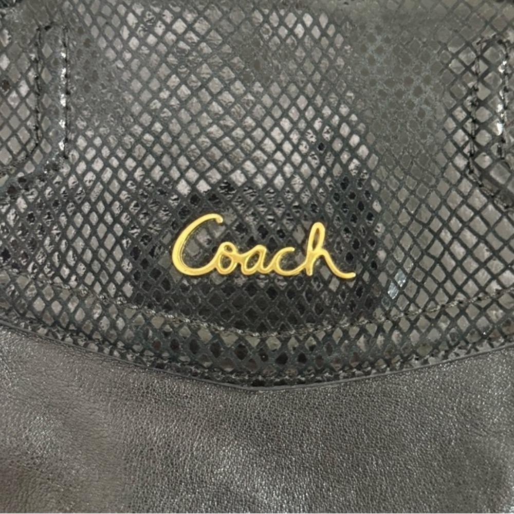 Coach 2012 Ashley Black Python Leather Shoulder B… - image 3